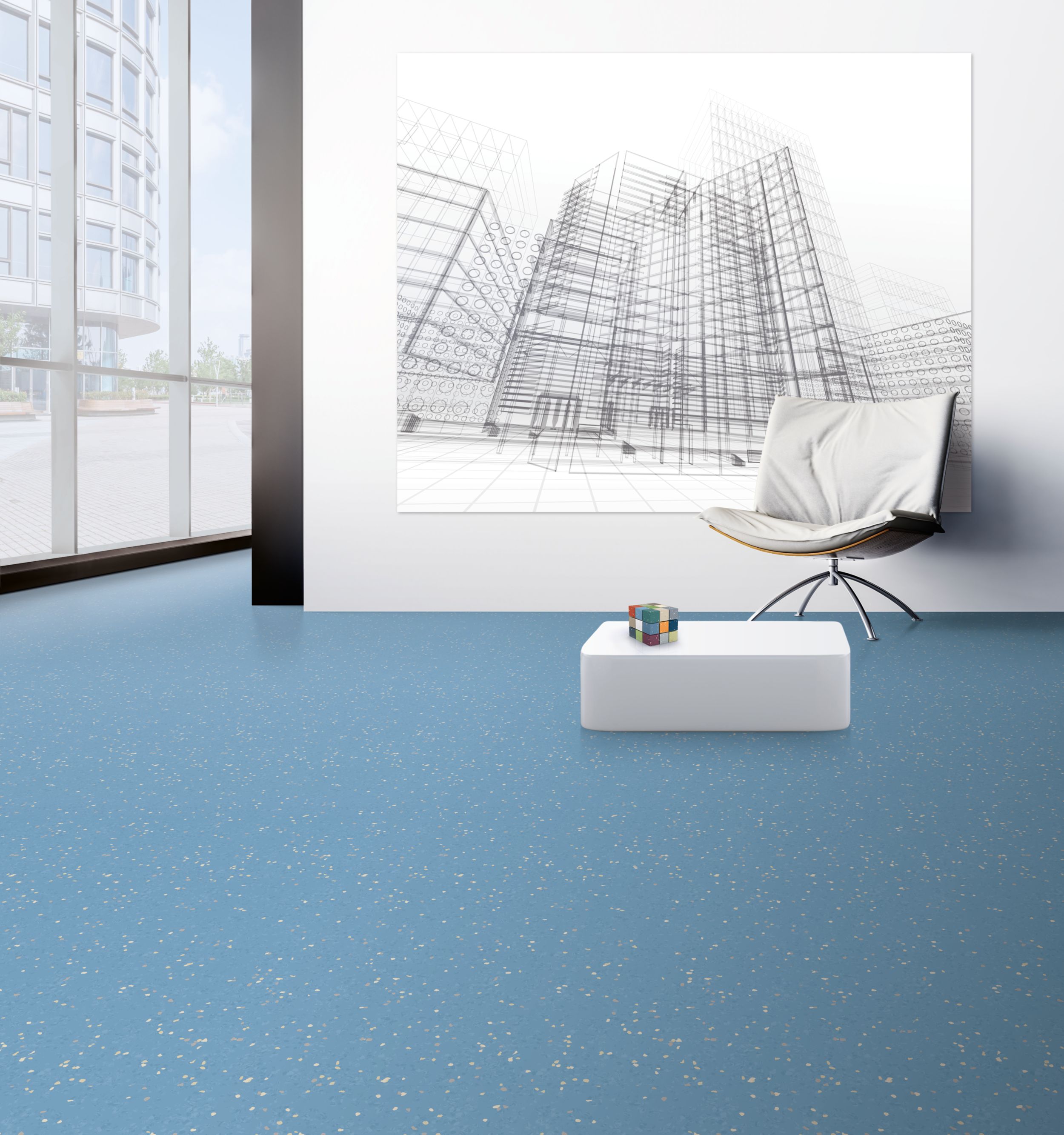noraplan signa-environcare rubber flooring in lobby image number 2